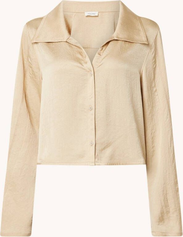 American vintage Cropped blouse met V hals