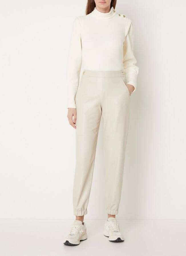 Vanilia High waist tapered fit broek van imitatieleer