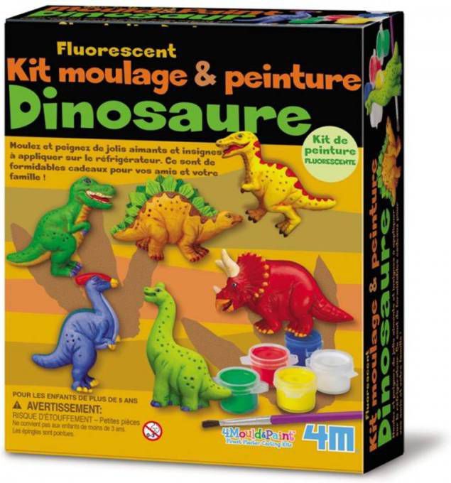 4M Crea Gips Gieten En Verven Glow dinosaurussen Franstalig
