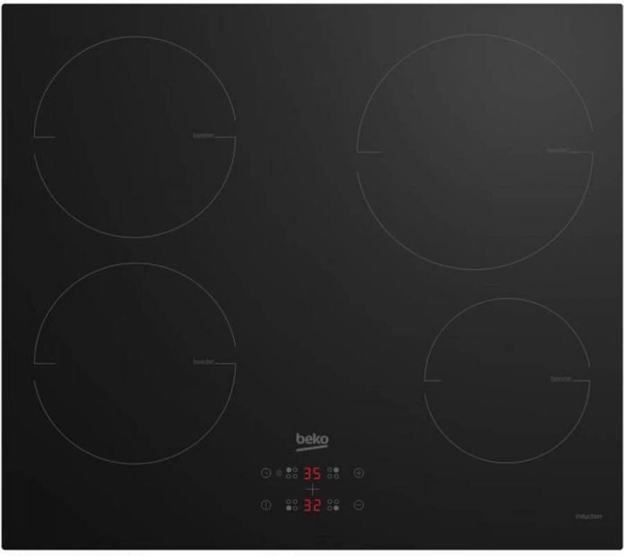 Beko Hii64400mt Kookplaat 60 Cm 4 Inducties Touch En Centrale Bediening Zwart