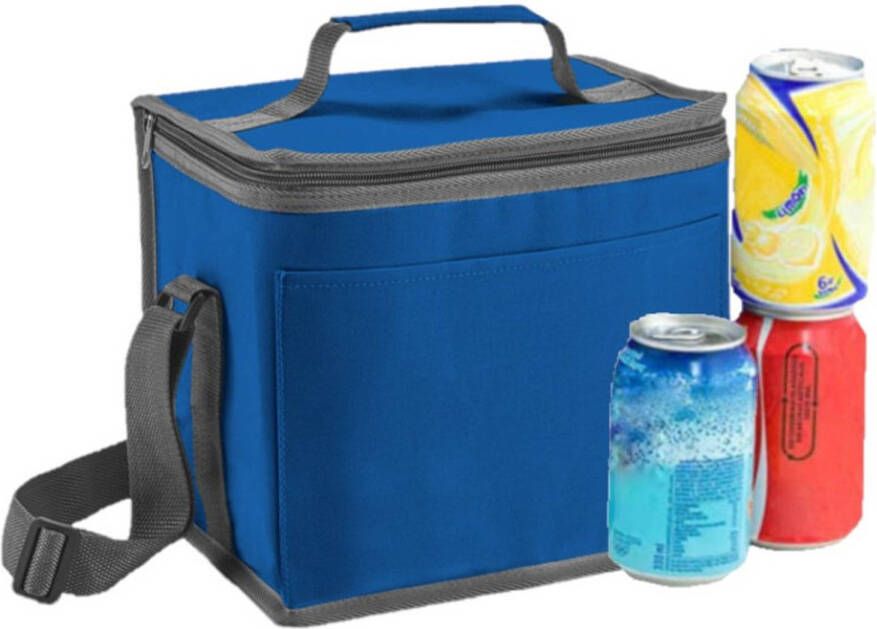 Merkloos Kleine Koeltas Voor Lunch Blauw 24 X 22 X 17 Cm 9 Liter Koeltas
