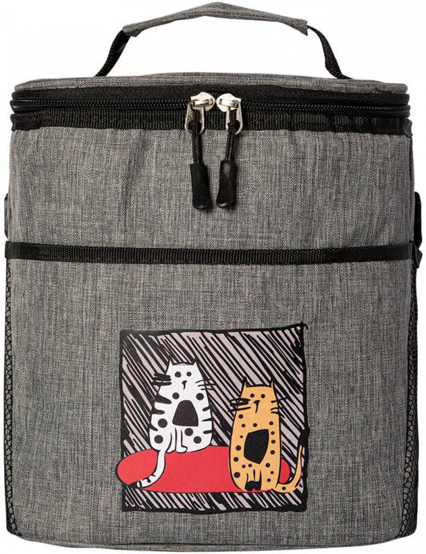BiggDesign Cats Koeltasje Lunchtas Koeltas Warmhoudtas Thermo Tas Grijs