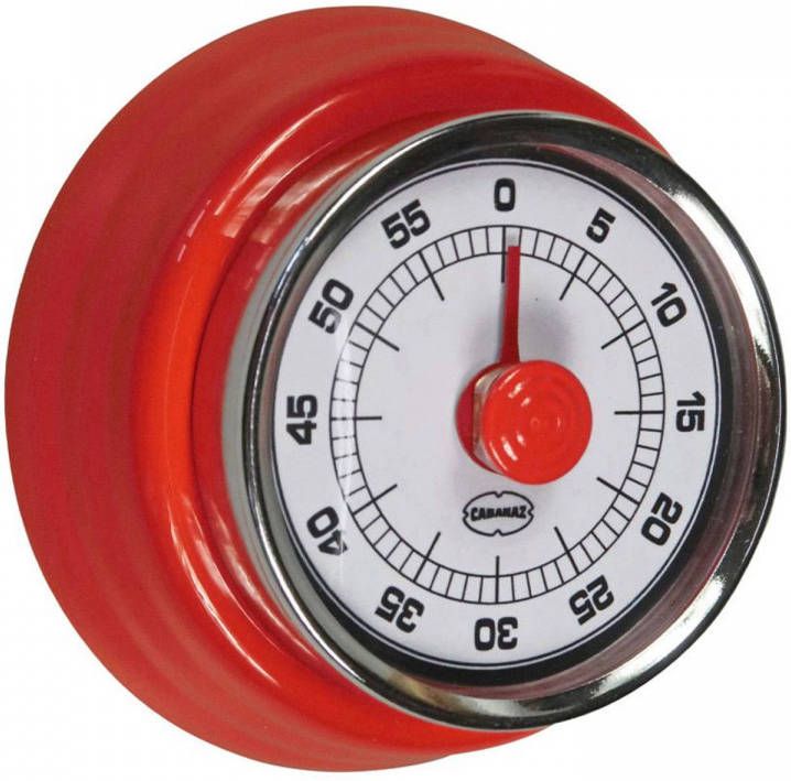 Merkloos Cabanaz Retro Kookwekker Magnetisch Scarlet Red