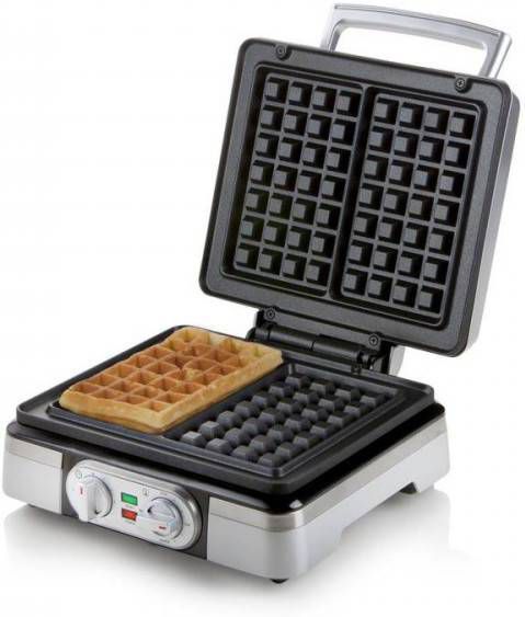 DOMO Do9149w Wafelijzer Belgische Wafels 4x7 Timer Zilver