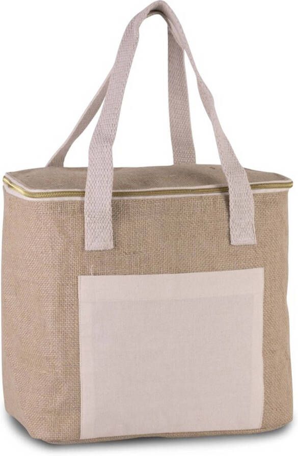 Kimood Grote Koeltas Jute/canvas Naturel 12 Liter Koeltas