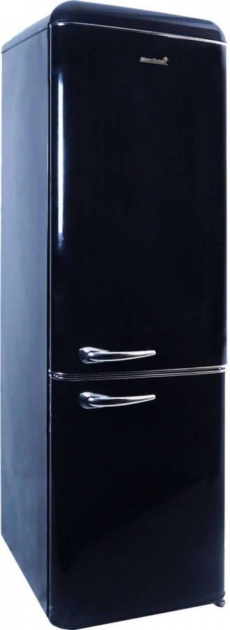 MaxxHome Retro Koelkast Koel En Vriescombinatie 300 Liter Zwart
