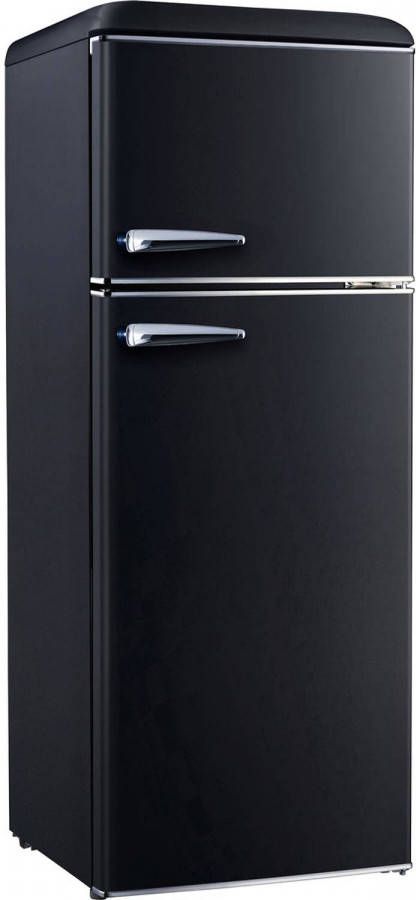 MaxxHome Retro Koelkast Koel En Vriescombinatie 340 Liter Zwart