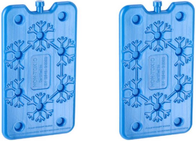 Merkloos 2x Blauwe Koelelementen 400 Ml 14 X 25 Cm Koelelementen