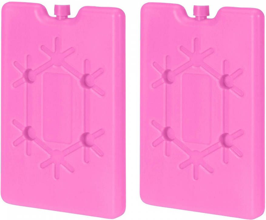 Merkloos 2x Stuks Koelelementen 400 Ml 10 X 16 Cm Roze Koelelementen