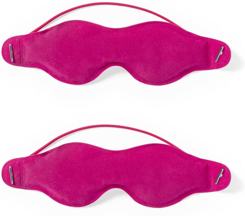 Merkloos 2x Stuks Verkoelend Oogmasker Roze Slaapmaskers