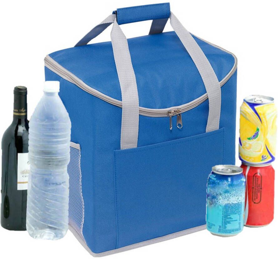 Merkloos Grote Koeltas Blauw 32 X 23 X 37 Cm 27 Liter Koeltas