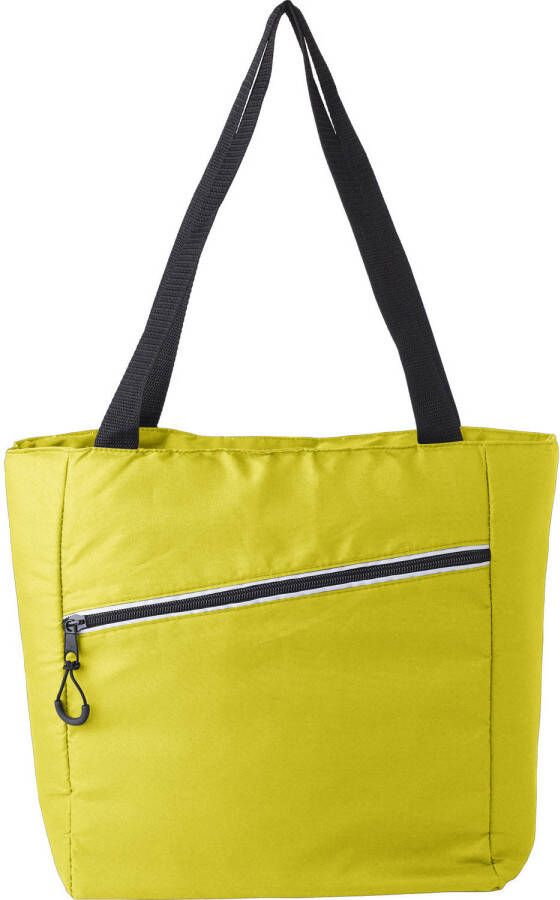 Merkloos Grote Koeltas Draagtas/schoudertas Geel 30 X 43 X 16 Cm 20 Liter Koeltas