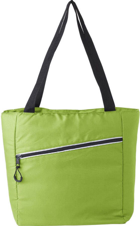 Merkloos Grote Koeltas Draagtas/schoudertas Lime Groen 30 X 43 X 16 Cm 20 Liter Koeltas