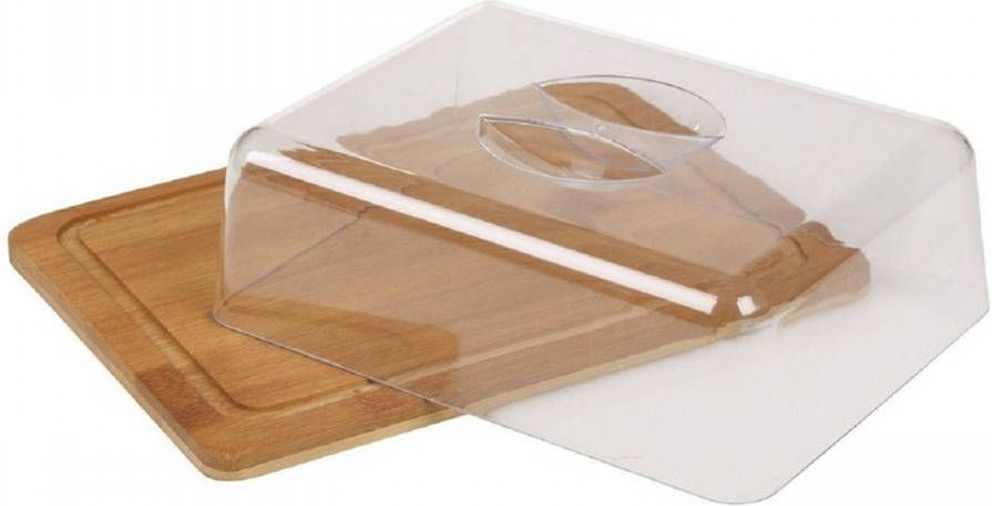 Merkloos Kaas Opbergdoos/kaasplank Met Deksel 25 X 20 Cm Kaasplankjes