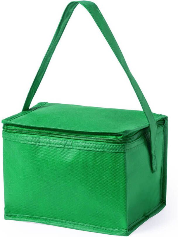 Merkloos Kleine Mini Koeltassen Groen Sixpack Blikjes Koeltas