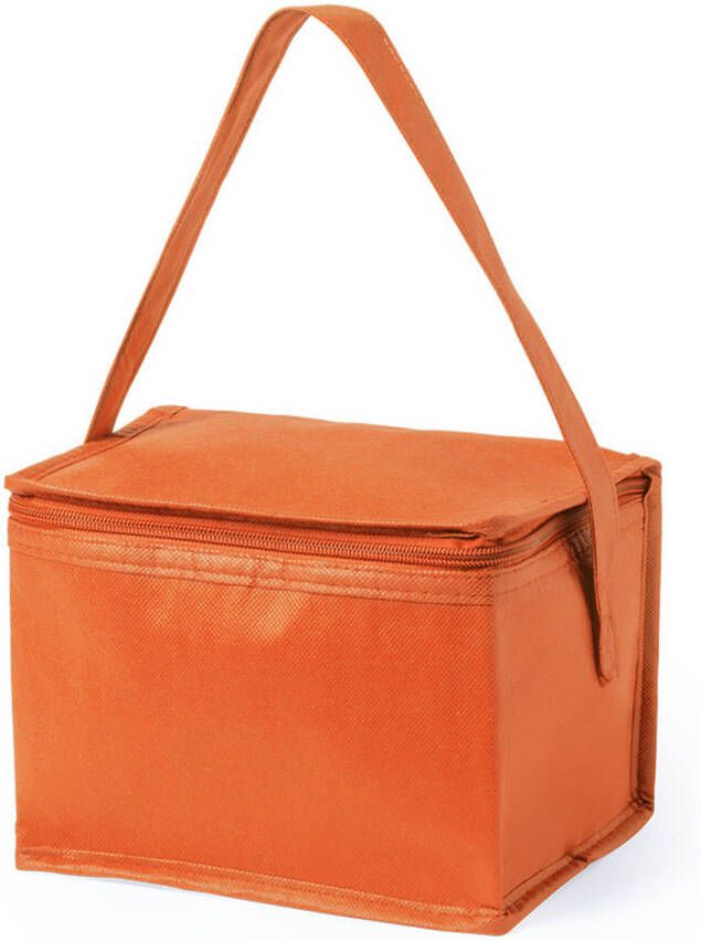 Merkloos Kleine Mini Koeltassen Oranje Sixpack Blikjes Koeltas