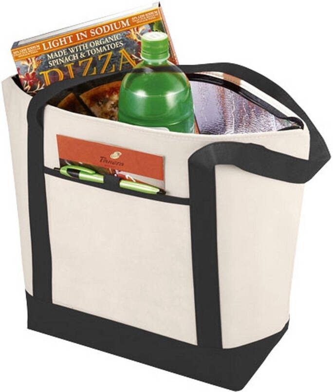 Merkloos Lighthouse Koeltas/draagtas Creme En Zwart 22.5 Liter Koeltas