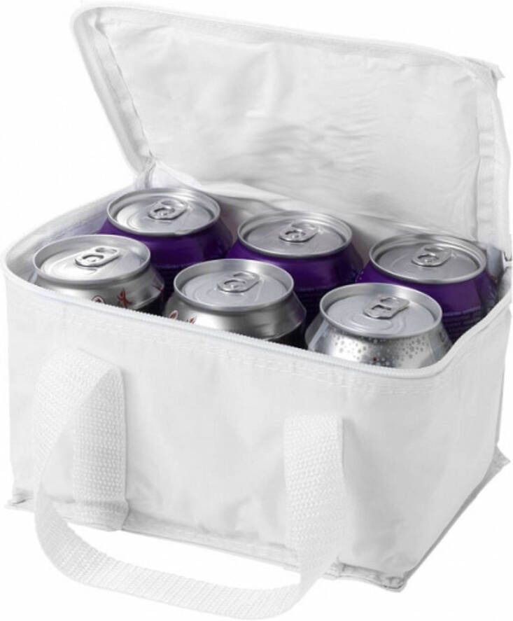 Merkloos Witte Kleine Koeltas Voor Sixpack Blikjes Koeltas