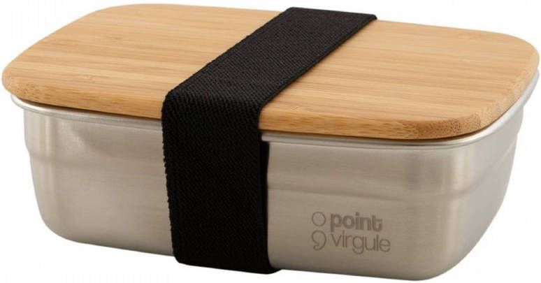 Point Virgule lunchbox uit RVS met deksel uit bamboe 300ml