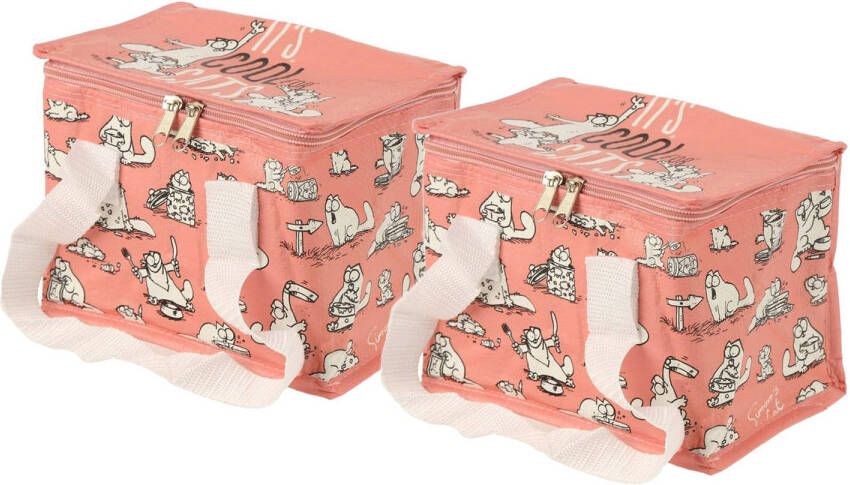 Puckator 2x Stuks Kleine Lunch Koeltas Simon&apos, s Cat 16 X 21 X 14 Cm 4, 7 Liter Koeltas