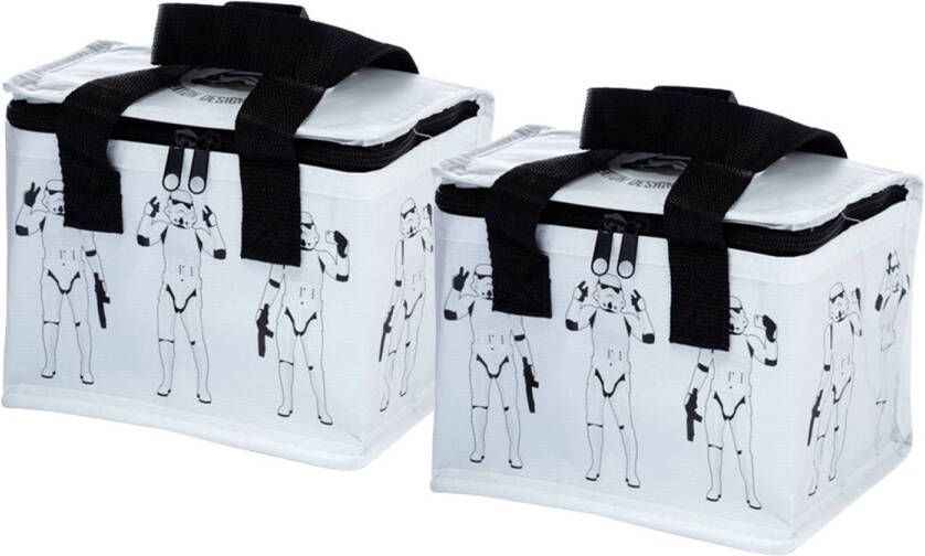 Puckator 2x Stuks Kleine Lunch Koeltas Stormtrooper Print 21 X 16 X 14 Cm 4, 7 Liter Koeltas