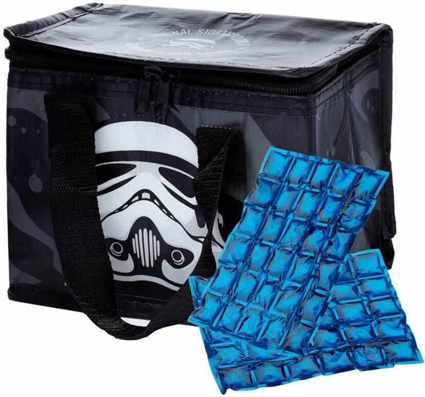 Puckator Kleine Lunch Koeltas Met 2x Flexibel Koelelement Stormtrooper Print 4, 4 Liter Koeltas