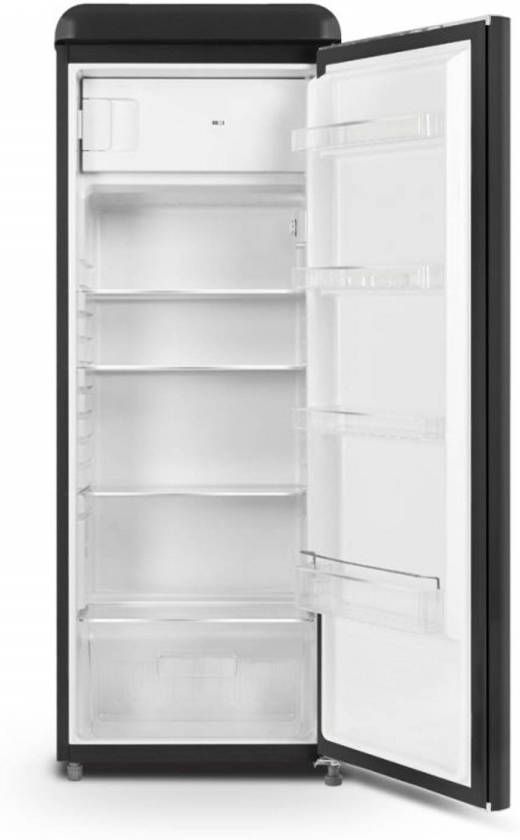 Schneider Sccl 222 Retro Koelkast Mat Zwart Retro Amerikaanse Koelkast Met Vriesvak