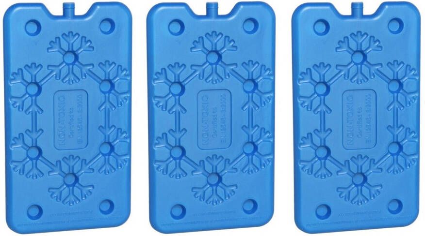 Shoppartners 3x Stuks Koelelementen 400 Ml 14 X 24 Cm Blauw Koelelementen