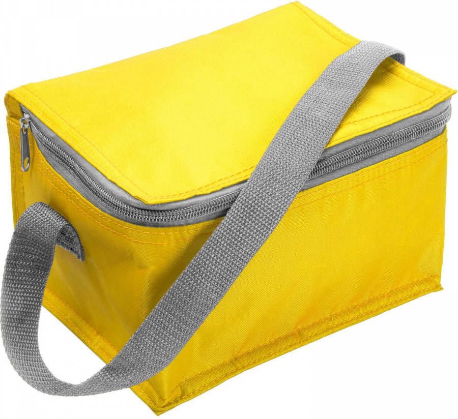Trendoz Kleine Koeltas Geel Voor 6 Blikjes Met Rits En Draagband Koeltas