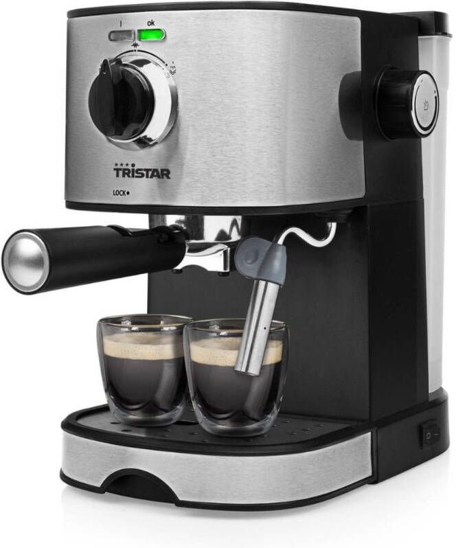 Tristar Cm 2275 Espressomachine Met Stoompijpje Piston Voor 1 Of 2 Kopjes