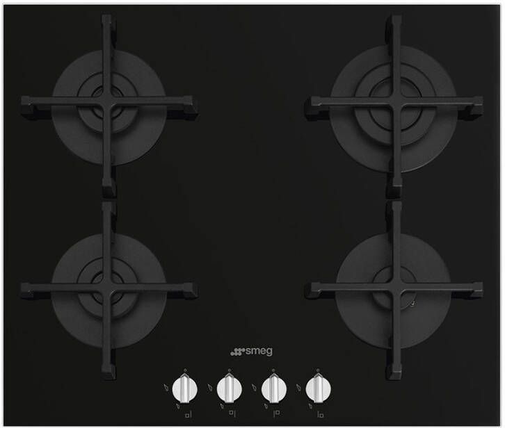 Smeg PV264NNLK S Gas inbouwkookplaat Zwart