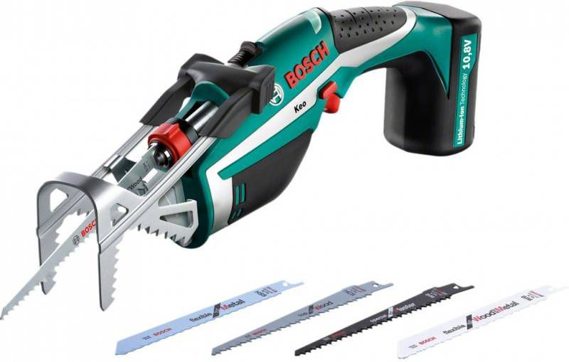 Bosch Home and Garden accutuinzaag Keo (1 accu 2,0 Ah, 18 Volt System, zaagdiameter 80 mm, inclusief Zwitsers precisiezaagblad voor hout, in kartonnen doos