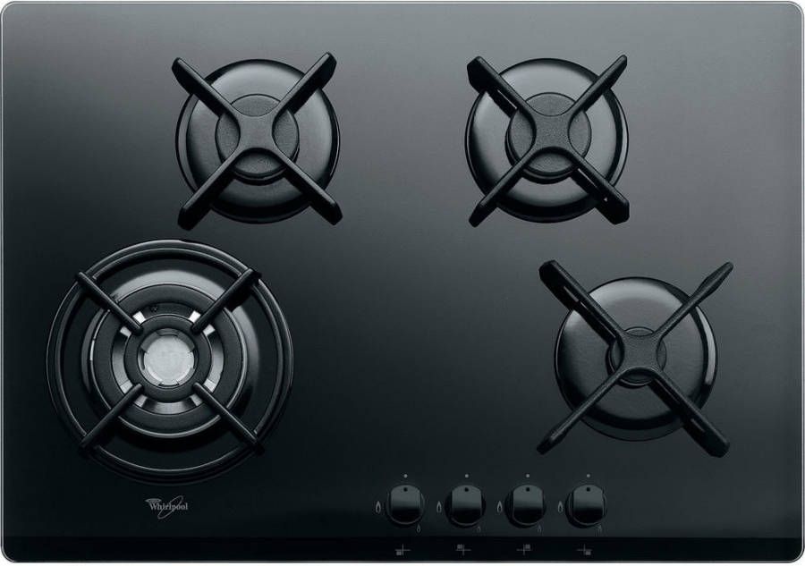 Whirlpool AKT 5000/NB inbouw gas op glas kookplaat 68 cm