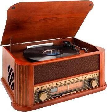 Lenco Houten Platenspeler Met Usb, Fm Radio En Cd speler Classic Phono Tcd 2500 Hout