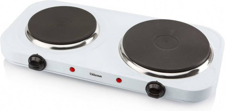 Tristar Kookplaat Dubbel 18, 5 + 15, 5cm, 1500+1000W, Regelbaar 5 Standen