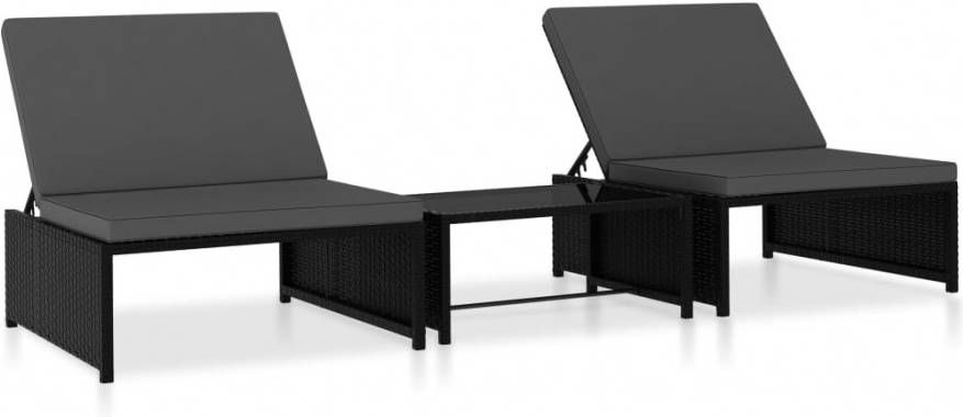 VidaXL koelbox tafel poly rattan zwart