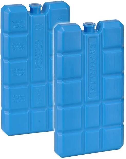 Shoppartners Set Van 2x Blauwe Koelelementen 200 Gram 8 X 15 X 2 Cm Koelblokken/koelelementen Voor Koeltas/koelbox